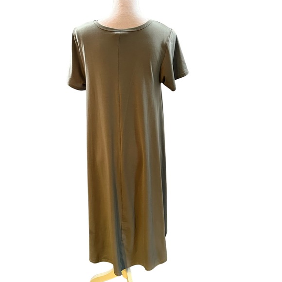 LuLaRoe "Carly" Gray Hi/Lo Swing Dress Sz S - Picture 2 of 4